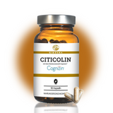 Cognizin® Citicolin Premium-Kapseln, 90 Stück im braunen Glas, vegan, laborgeprüft, ohne Zusatzstoffe, zur Unterstützung von Gedächtnis und Leberfunktion, produziert in Deutschland.
