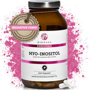 Myo-Inositol im Glas: Premium, laborgeprüftes Nahrungsergänzungsmittel mit 240 veganen Kapseln, bioaktive Form, ohne Füllstoffe, in lichtgeschütztem Braunglas, hergestellt in Deutschland.